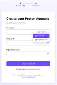 Gmail或ProtonMail注册示例截图